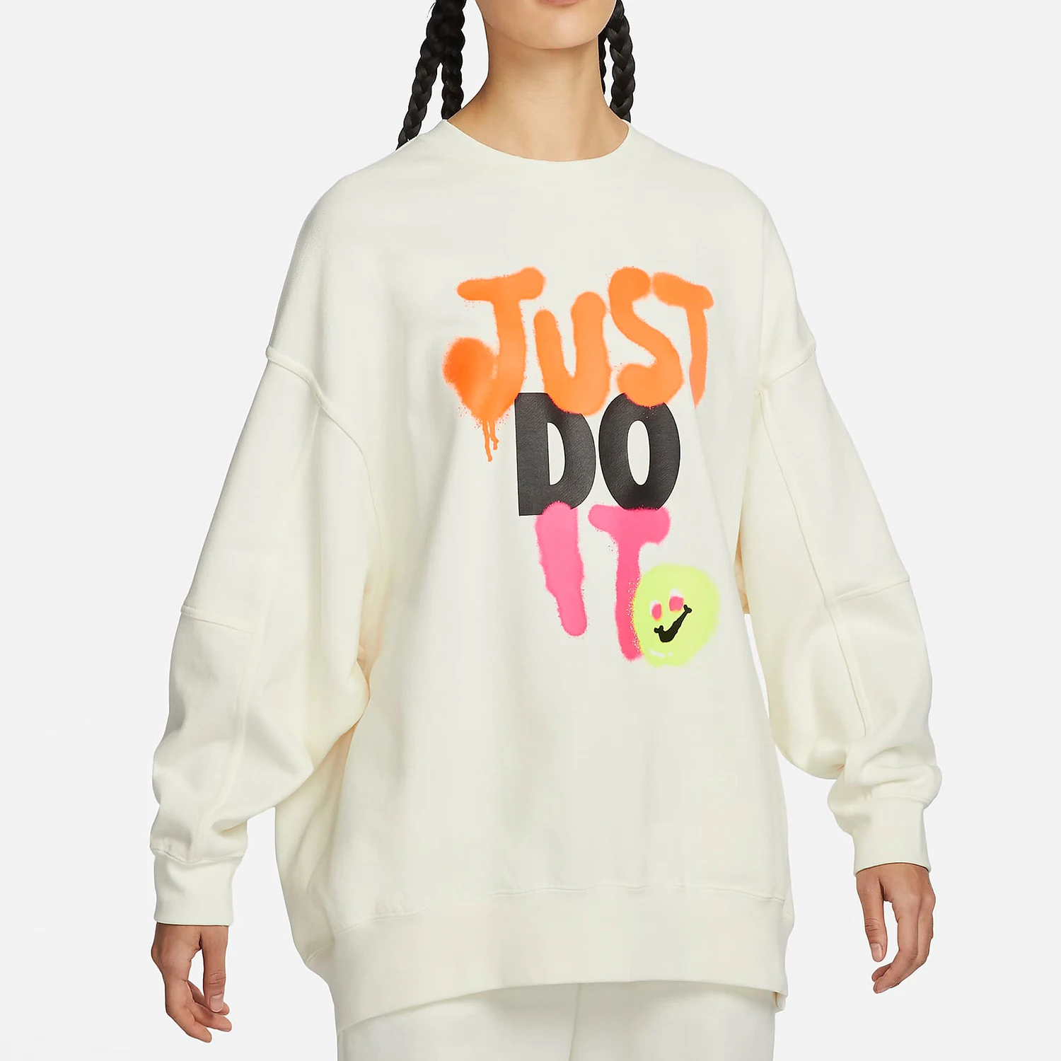 Nike genuine Spring New Women's Thin Fleece Round Neck Sports Sweatshirt HJ1504-133