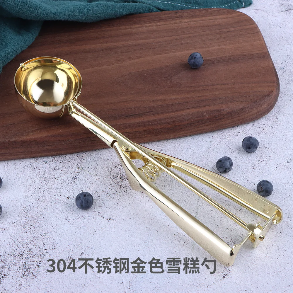 YJQ 2PCS Ice Cream Spoon Stainless Steel Baking Anti-rust Ice Cream Dessert Fruit Digging Spoon