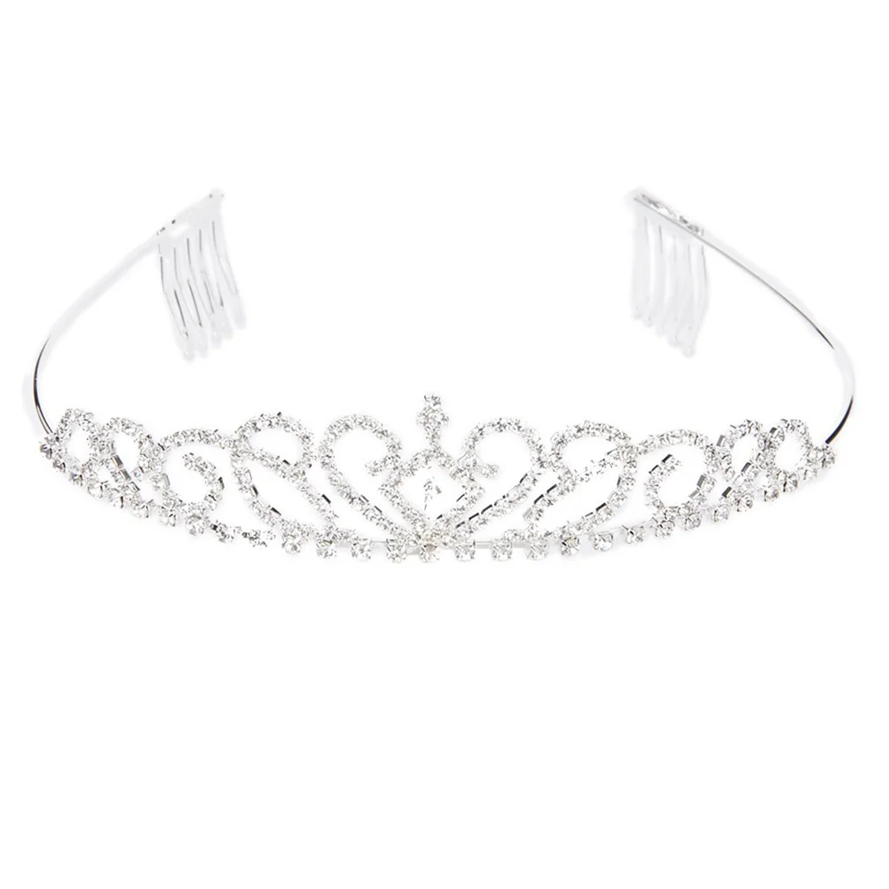 

Wedding Barrettes Bridal Hair Loop Bride Tiara Prom Hairband Clip Miss Rhinestone Bobby Pins