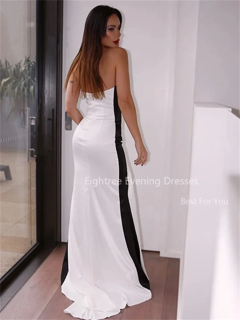 Eightree Modern High Split Evening Party Gowns Mermaid Black/White Patchwork Prom Dress Formal Celebrity Gown Vestidos De Festa