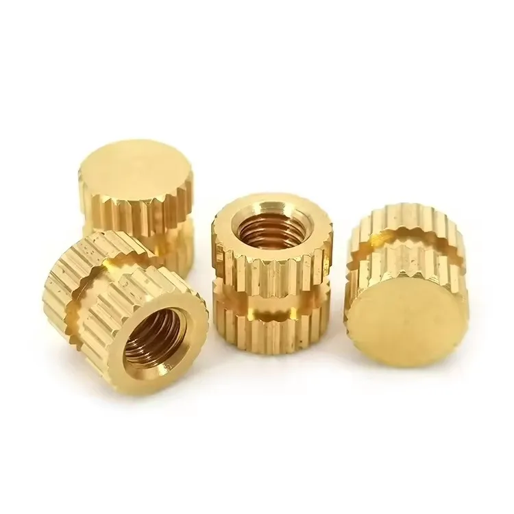 5/10/25X M2 M3 M4 M5 M6 M8 M10 Type B Solid Brass Copper Hot Melt Injection Molding Knurl Insert Nut Embedded No Pass Blind Hole