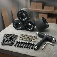 Longboard Wheel Set High Rebound Skateboard Wheels and Bearings Longboard Wheel Kit Shock Absorption Sports Gear Even Rolling 4