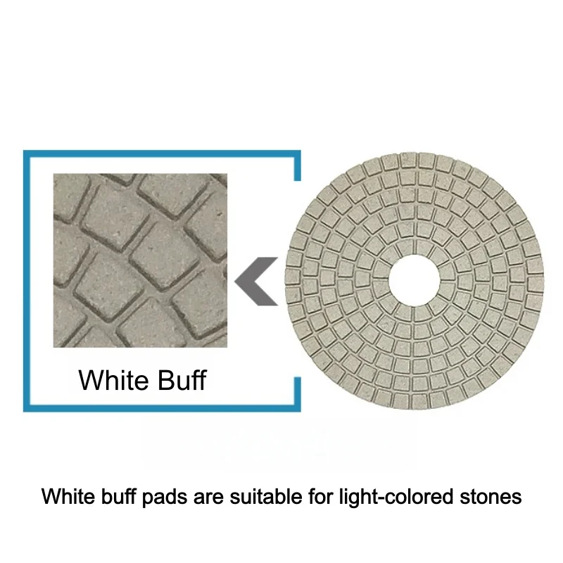 1 Stück 5 Zoll 125mm Weißes Polierpad, Schwarzes Polierpad, Endpolierpad für Granit, Stein, Beton, Marmor, Quarz – Detail 3