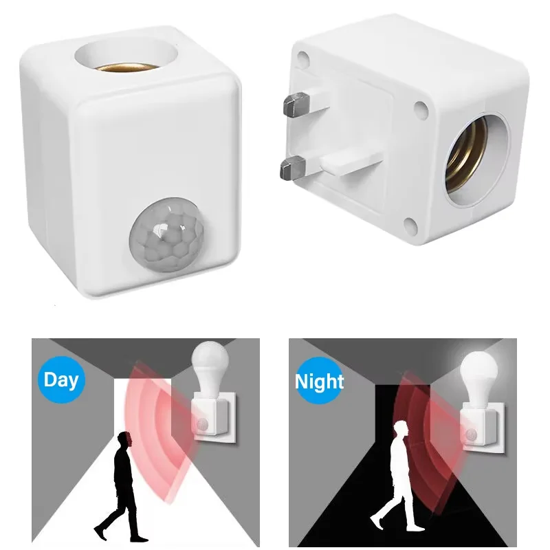AC110-240V Wall Mounted LED Human Infrared Sensor Lamp Holder Intelligent Delay E27 Screw Port Sensor Lamp Head Adapter