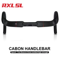 RXL SL-Manillar de carbono para bicicleta de carretera, 4 agujeros en el interior, 31,8mm UD mate, enrutamiento interno, 400/420/440mm