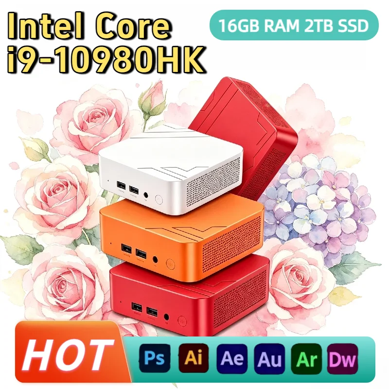 Intel i9 10980HK Mini PC 16GB RAM 2TB NVMe SSD Triple 4K Display WiFi6 High Performance Office Home Small Pro Unit