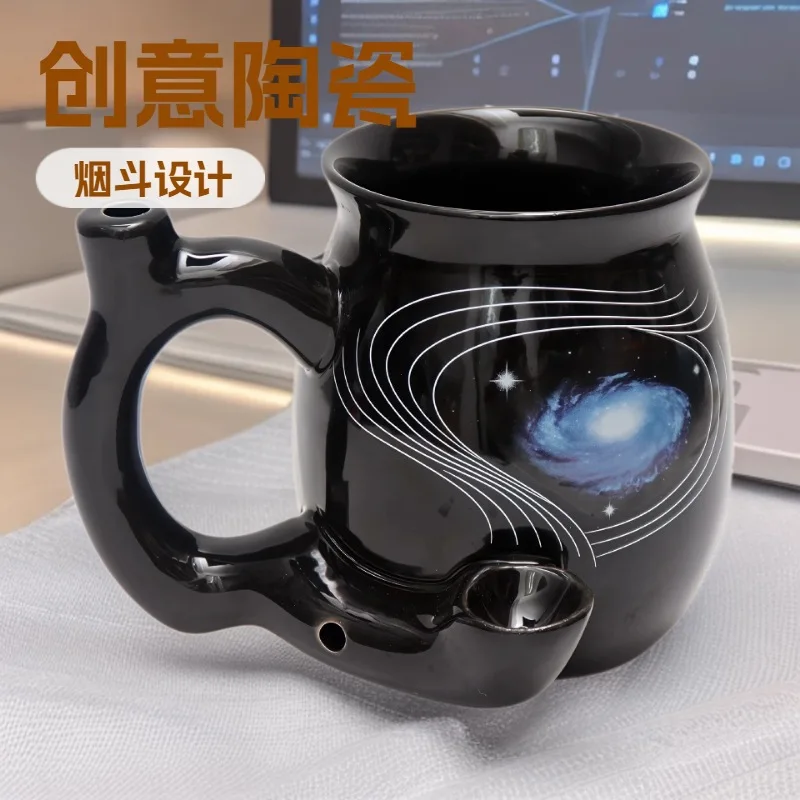 Creative Ceramic Pipe Mug Coffee Cup Ceramic Gift Beverage Office Cup Couple Cup Gift Home Decoration Mug