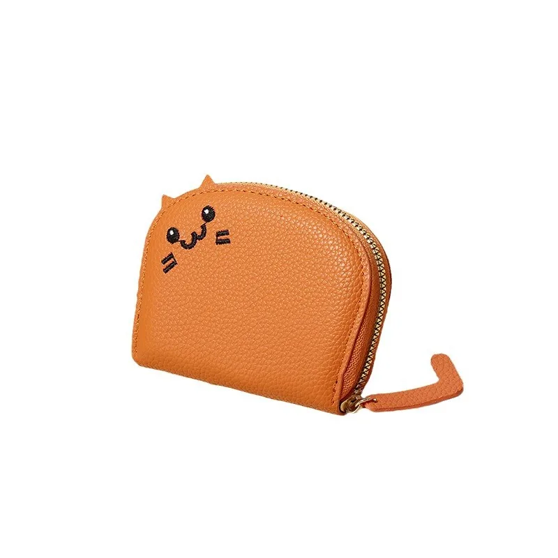 Cartoon Cat Shaped Design Wallet Women\'s Multi-card Slots Holder Cute Fashion Faux Leather Coin Purse Creative Card Clutch Bag
