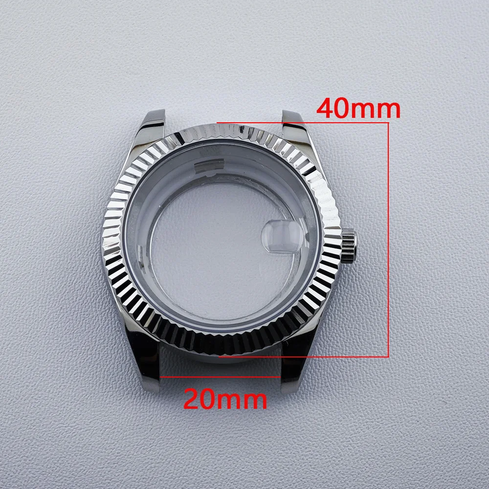 40mm Case Fits M8285 Movement/Dial Men\'s Steel Case Watch Accessories Bracelet Strap Watch Box Sapphire Glass Watch