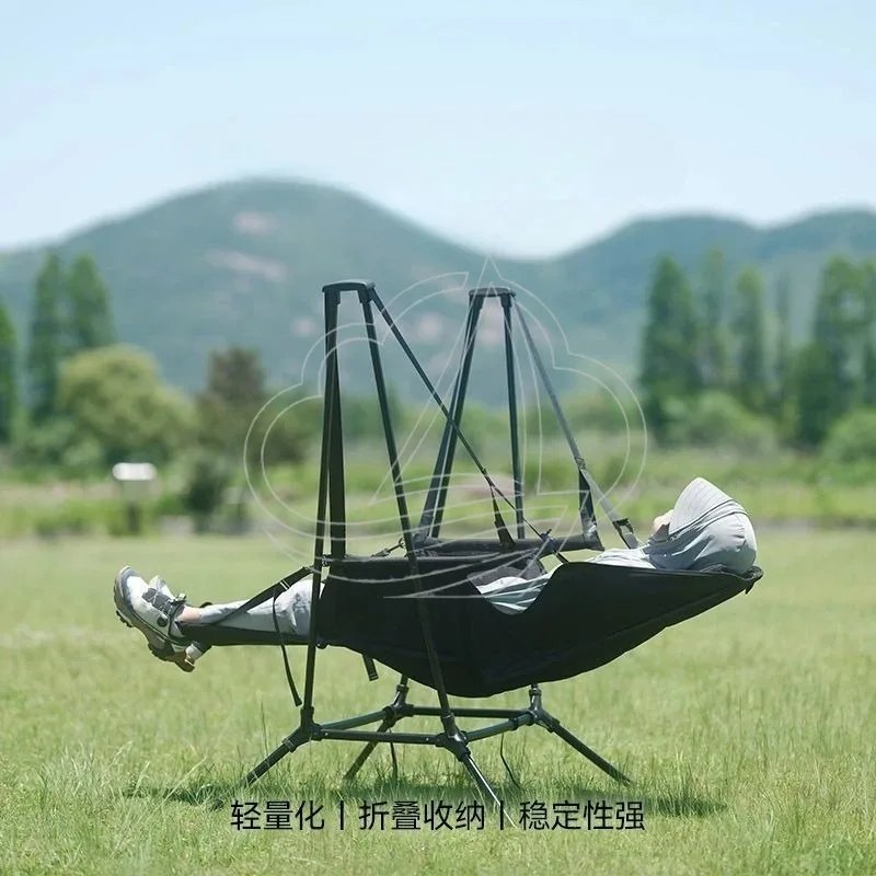 Heavy-Duty Outdoor Folding Swing Chair, Slip-Resistant Wear-Resistant Garden Seat with Storage Bag