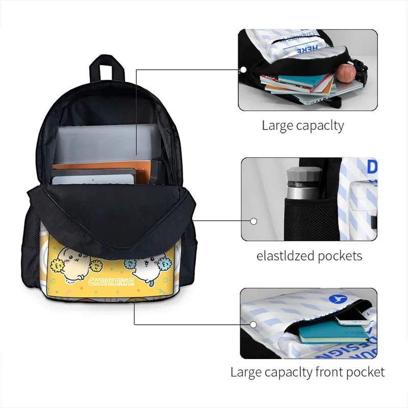 Kawaii Chiikawa Popular High Capacity School Bag Student Stationery Bag Daily Use School Bag Wallet Student Children Girls Gifts