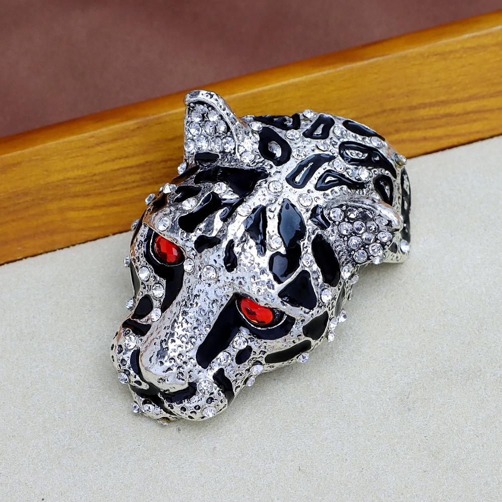 CINDY XIANG Very Large Tiger Leopard Head Brooch Beautiful Animal Pin Unisex Women And Men Fashion Jewelry