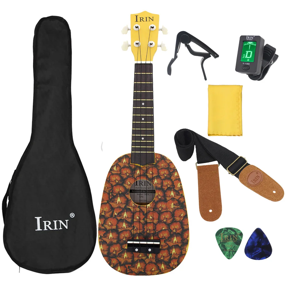 

21 Inch Ukulele Professional 4 Strings Guitar Sapele Pineapple Ukulele with Case Tuner Capo Strap Picks Guitar Accessories