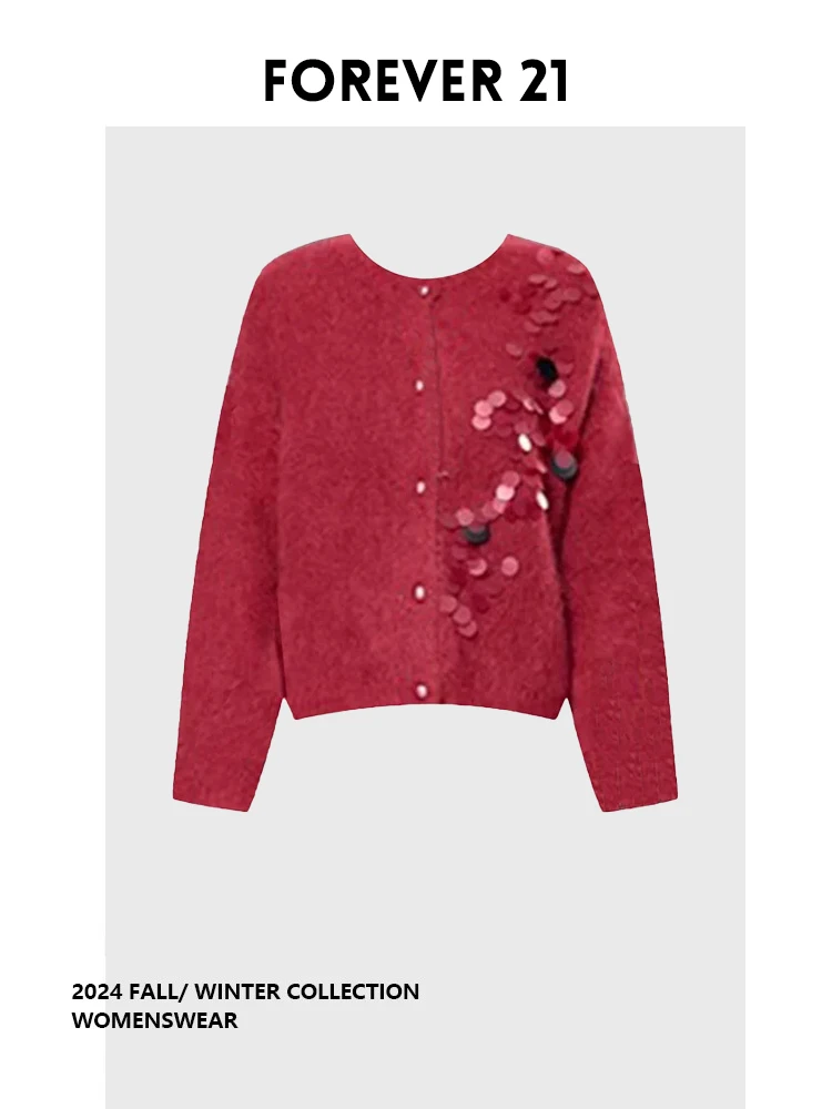 

Вязаный свитер-пальто Forever 2 с красными пайетками, вязаный в технике Lazy Sle, с эффектом Aosphere, зимняя верхняя одежда для полных женщин с фигурами типа «груша»