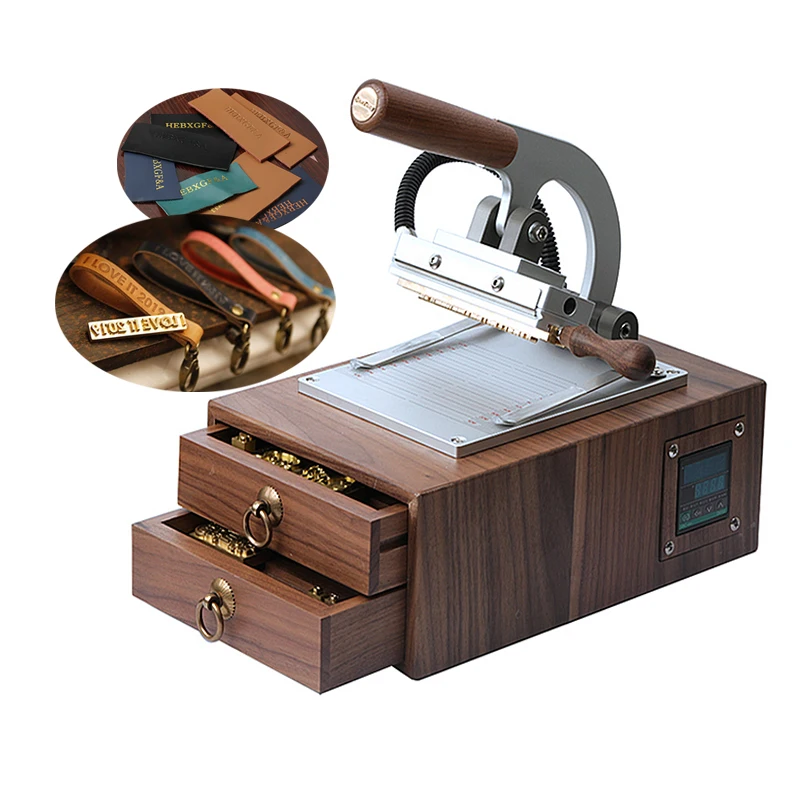 Manual Digital Control Leather Hot Foil Stamping Machine Heat Press Embossing Machine with Copper Mould Alphabet Letter Number
