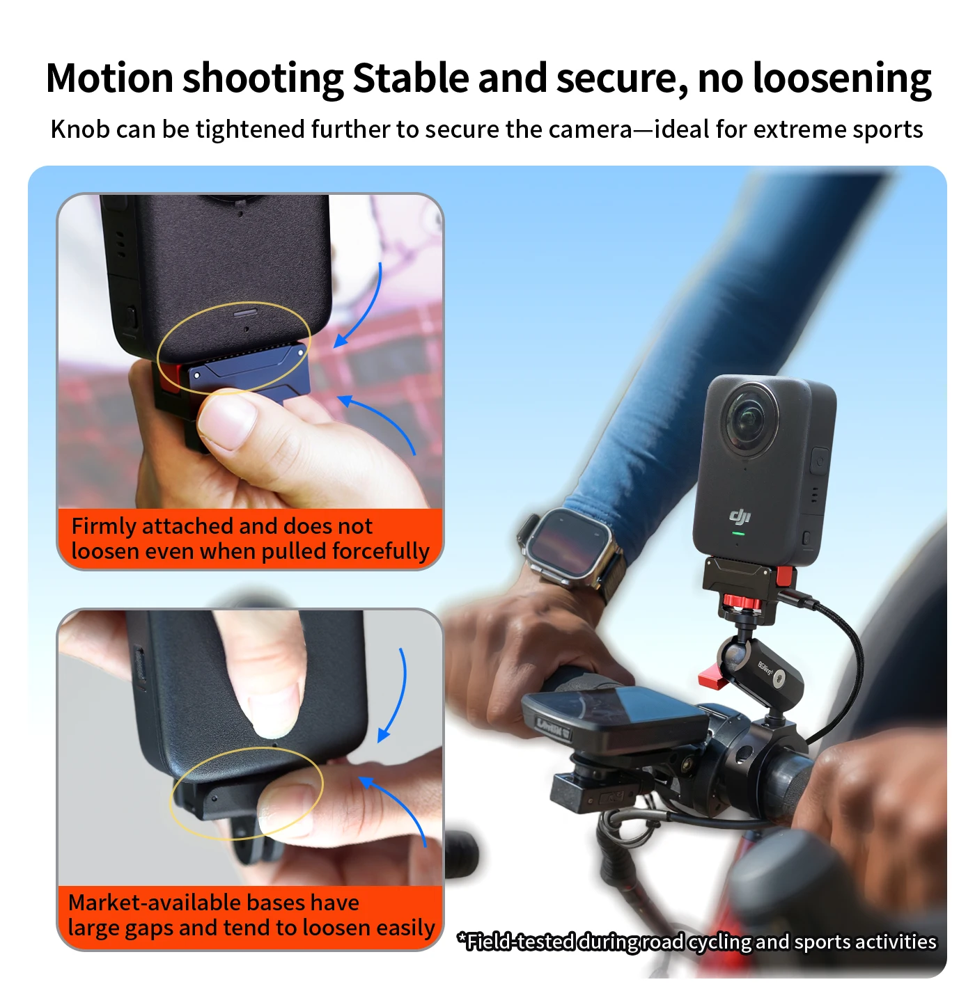 Aluminium-Kugelkopfadapter Ladehalterung für DJI Osmo 360 Action-Kamera Magnetischer Schnellverschluss-Halter Stativ-Erweiterung – Detail 3