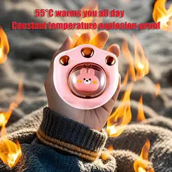 Cute Cat Claw Hand Warmers Convenient USB Breathing Light Charging Treasure Portable Cute And Practical Hand Warmers In Winter