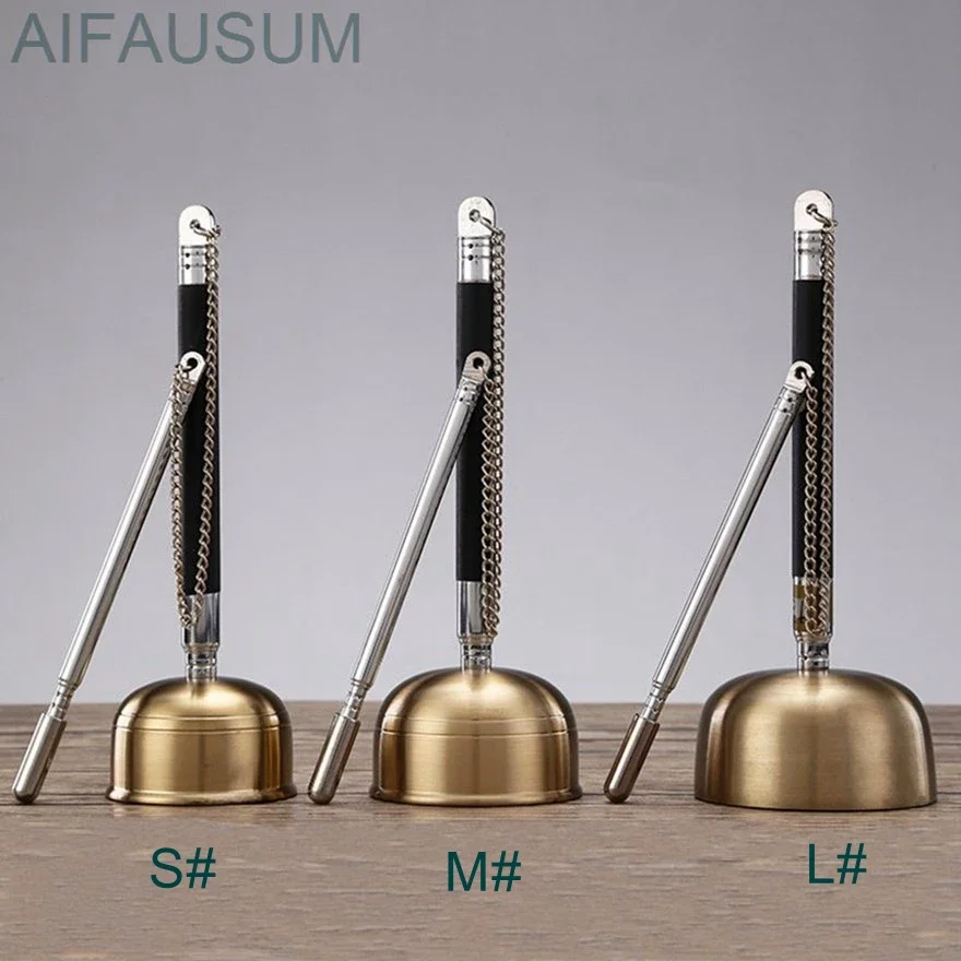 

31cm Taiwan Yinqing Adjustable Copper Chime Handbell Buddhism percussion Temple artifact
