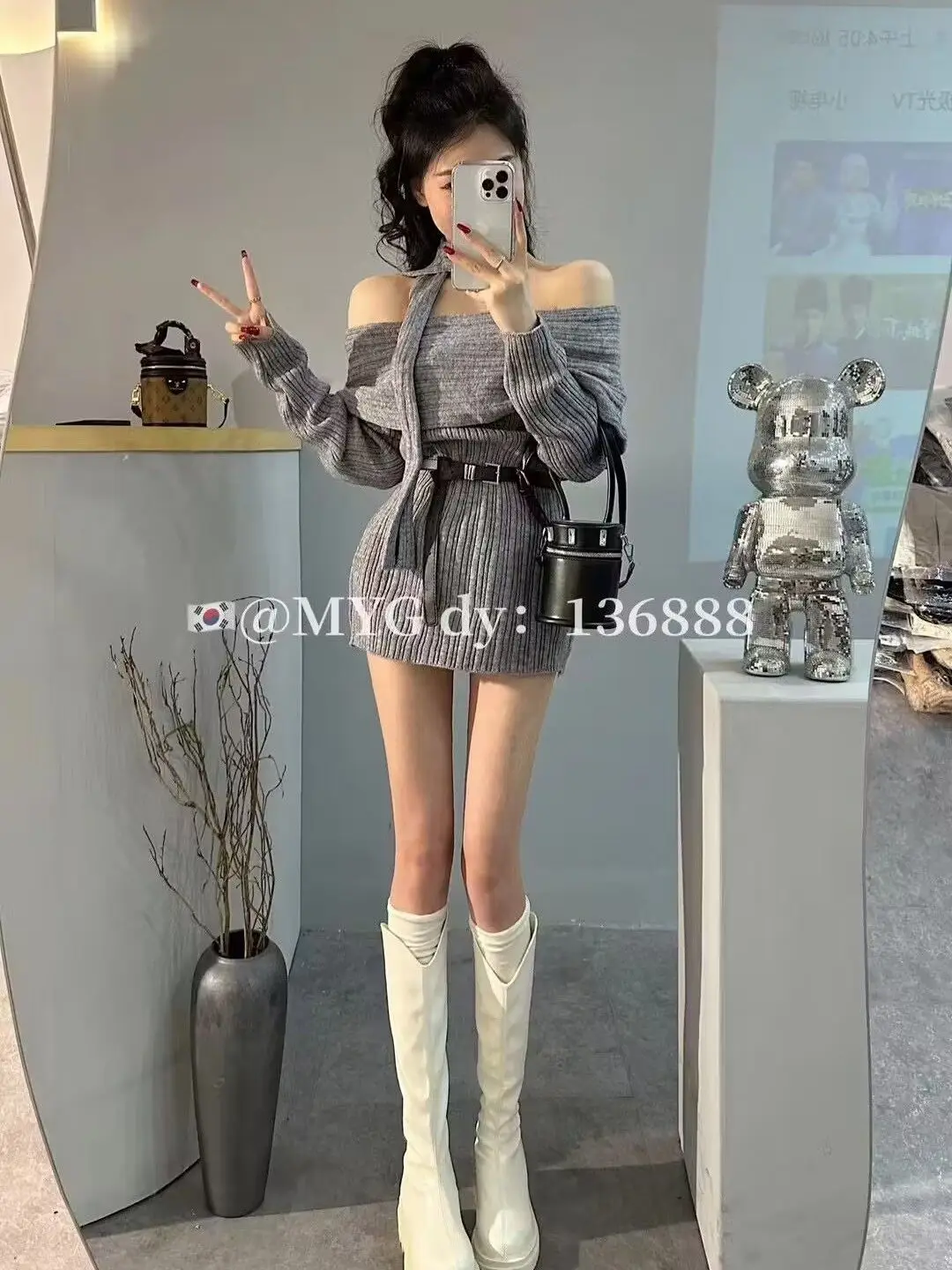 Sweaters Jumpers Pullovers Woman Teen Contrasting Business Look Concert Festival Daily Alternative Rock Band Punk Grunge Y2K Fit view 2