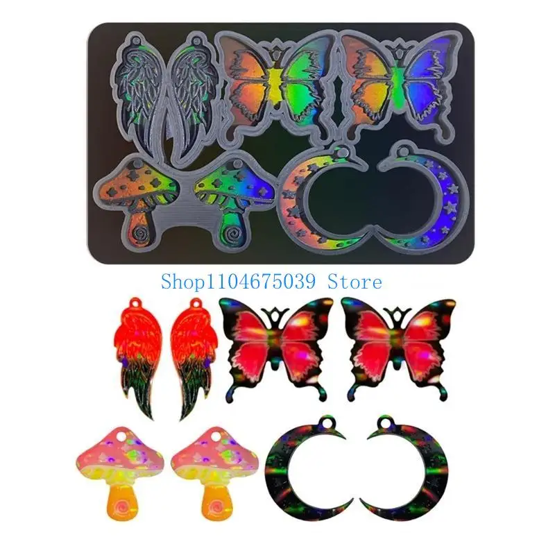 5asd Butterflies Light and Keychain Earrings Silicone Mold for Valentines Gift