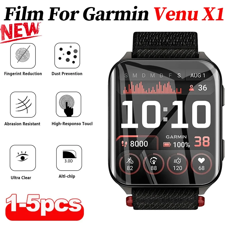3D Anti-scratch Film For Garmin Venu X1 Curved Edge Screen Protector Full Coverage Clear Soft Protective Films for Garmin VenuX1