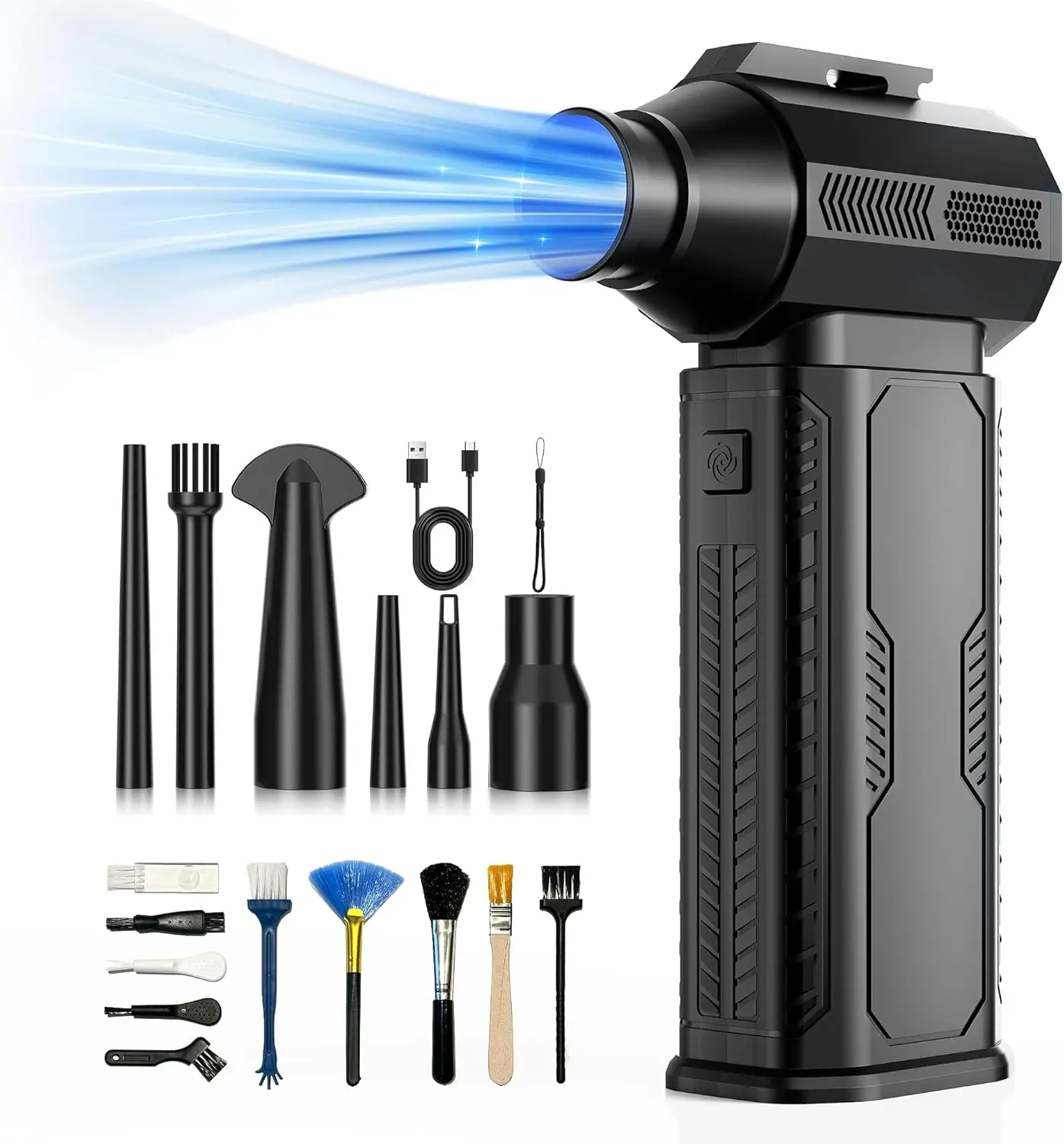 

Cordless Electric Air Duster, 130K RPM Ultra-Powerful with 8000mAh Battery, Adjustable for Keyboard, Computer, Car Cleaning