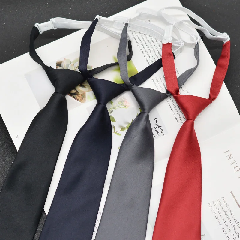 JK Uniform Accessories Free Tie Women Solid Color Boys Lazy Tie Black Navy Red Grey Academy Uniform Tie DK