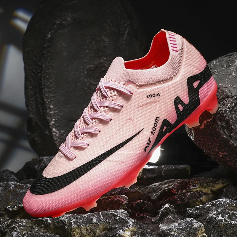 

New Men Football Boots Long Spikes Ultralight Grass Cleats Match Indoor Breathable Soccer Shoes Sneakers Training Drop Shipping