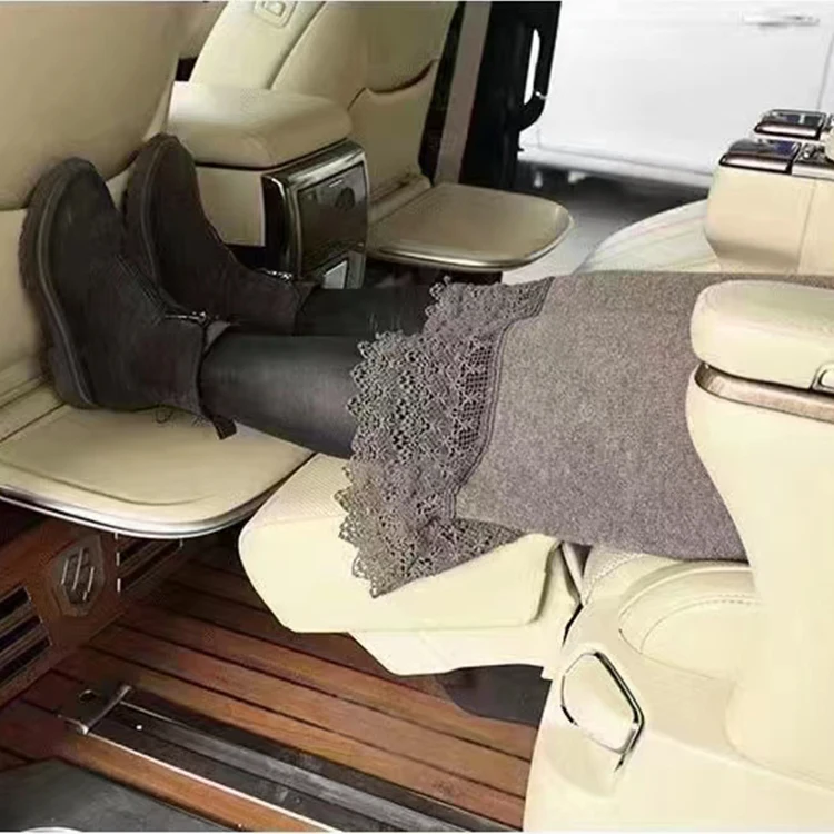 daBlack Beige 180 Degree Adjustable Car Footrest for Alphard