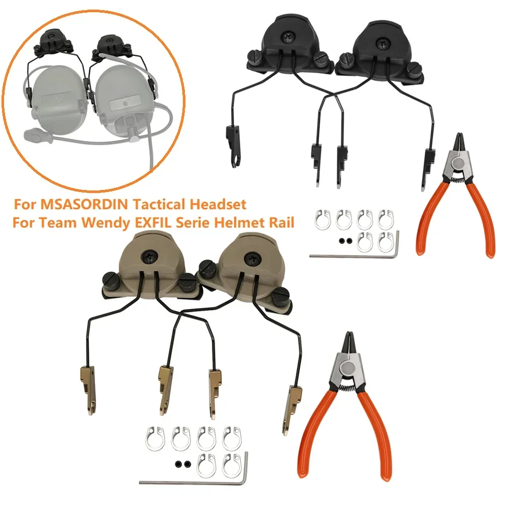 HEARGEAR Tactical Headset Stand Adapter for Team Wendy EXFIL Serie Helmet Rail for MSA SORDIN Headset Airsoft Shooting Headphone