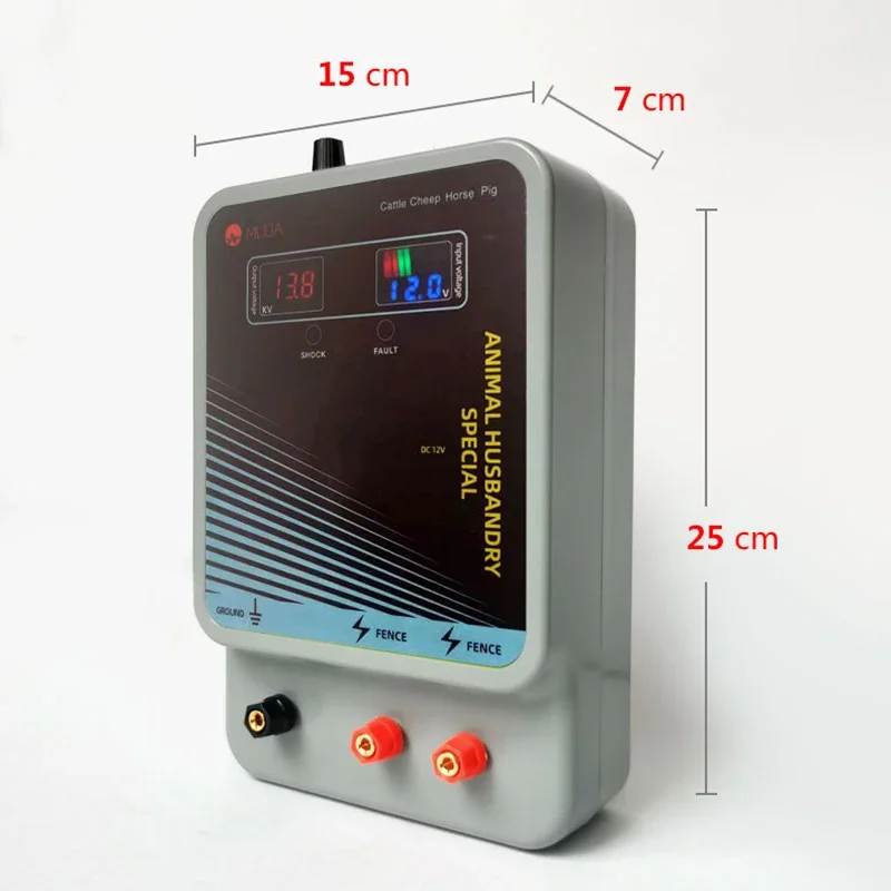 DurableElectric Fence Energizer With Alarm LCD Display Livestock Waterproof High Voltage Pulse Controller For Animals Cows Sheep