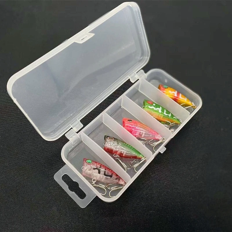 5pcs Surface System Mini Crawler False Bait Carp Fishing Strap Box Set 40mm/3.3g Hard Bait for Fresh Water Fishing Lure Set