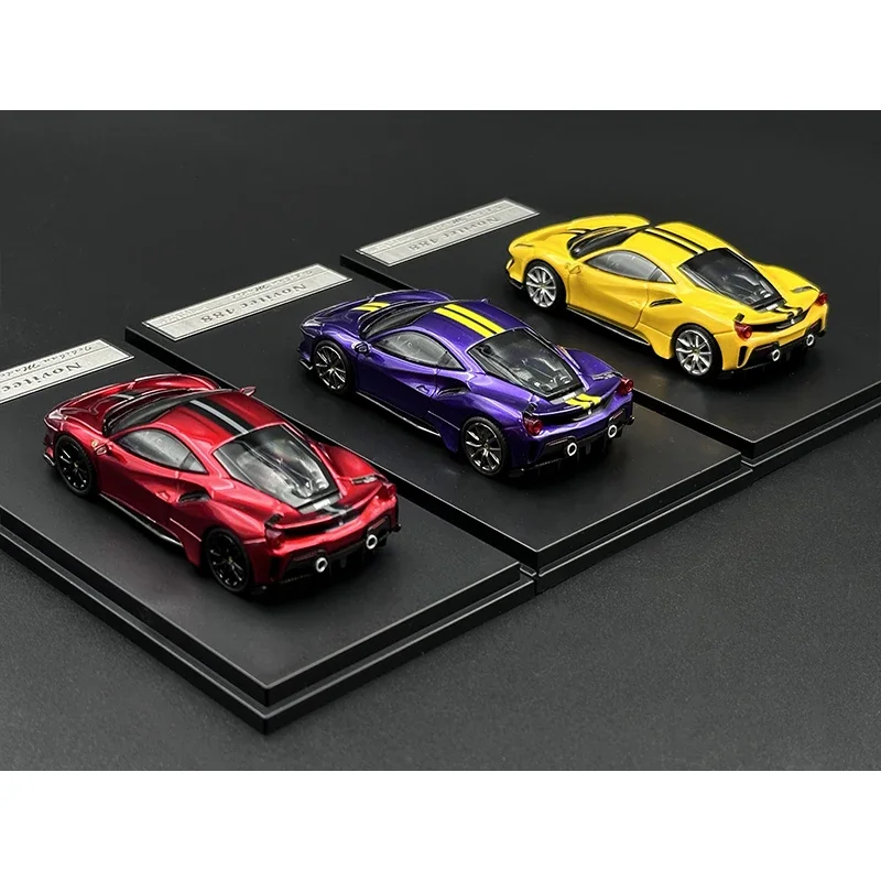 Em estoque im 1:64 novitec 488 pista capô do motor aberto diecast diorama modelo de carro coleção brinquedos em miniatura ichiban