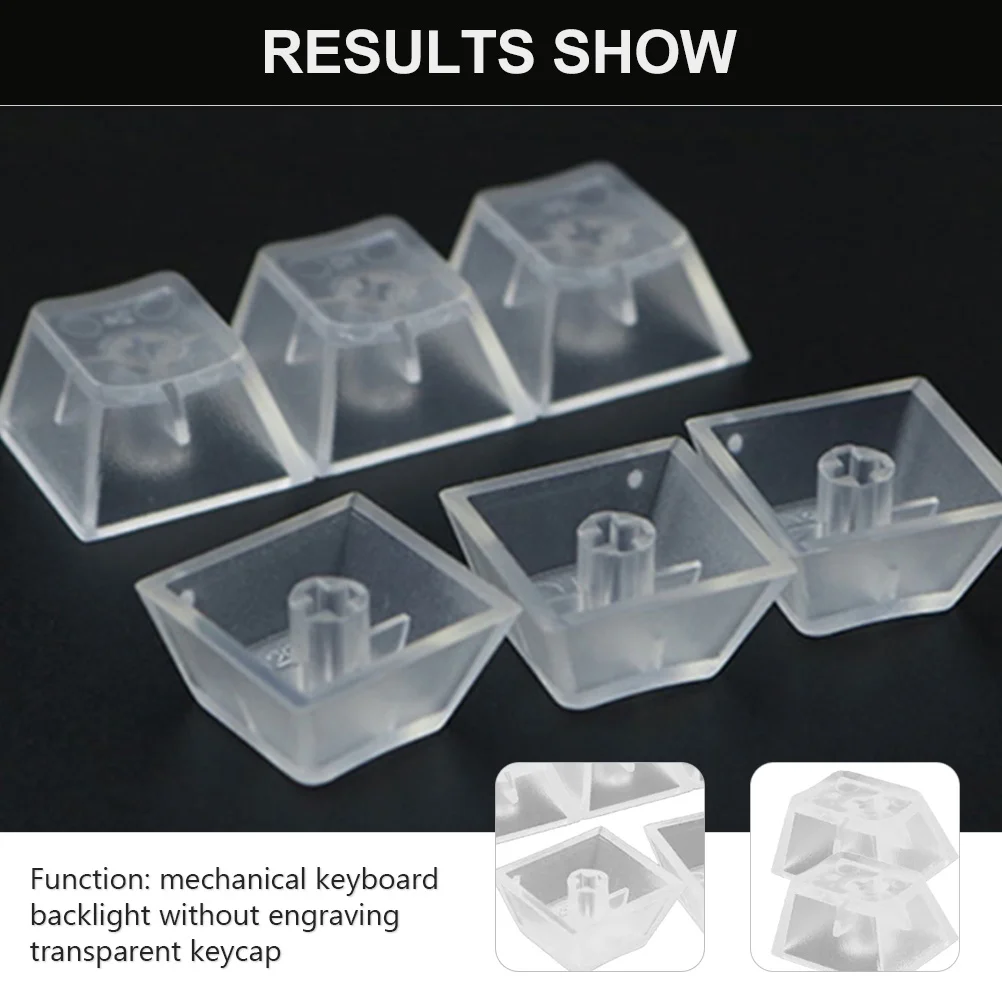 

10 Pcs Keycaps Transparent Clear Blank Keyboard Mechanical Keys for Replacement