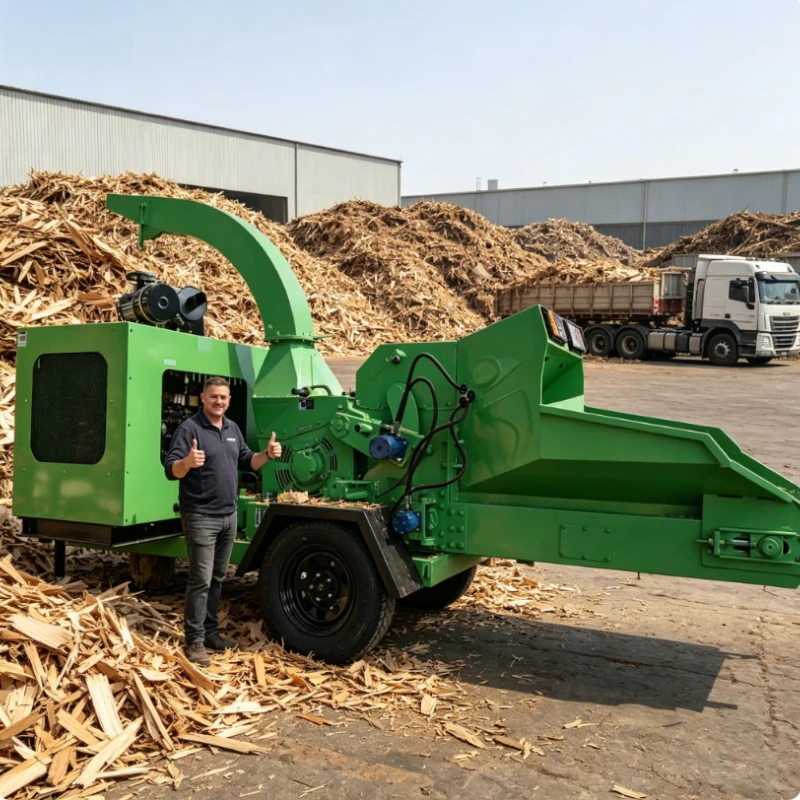 Wood Chipper Wood Shredder Wood Crusher 10 Inch Heavy Duty Diesel Engine Mobile Towable Shredding Hydraulic Feed Equipment