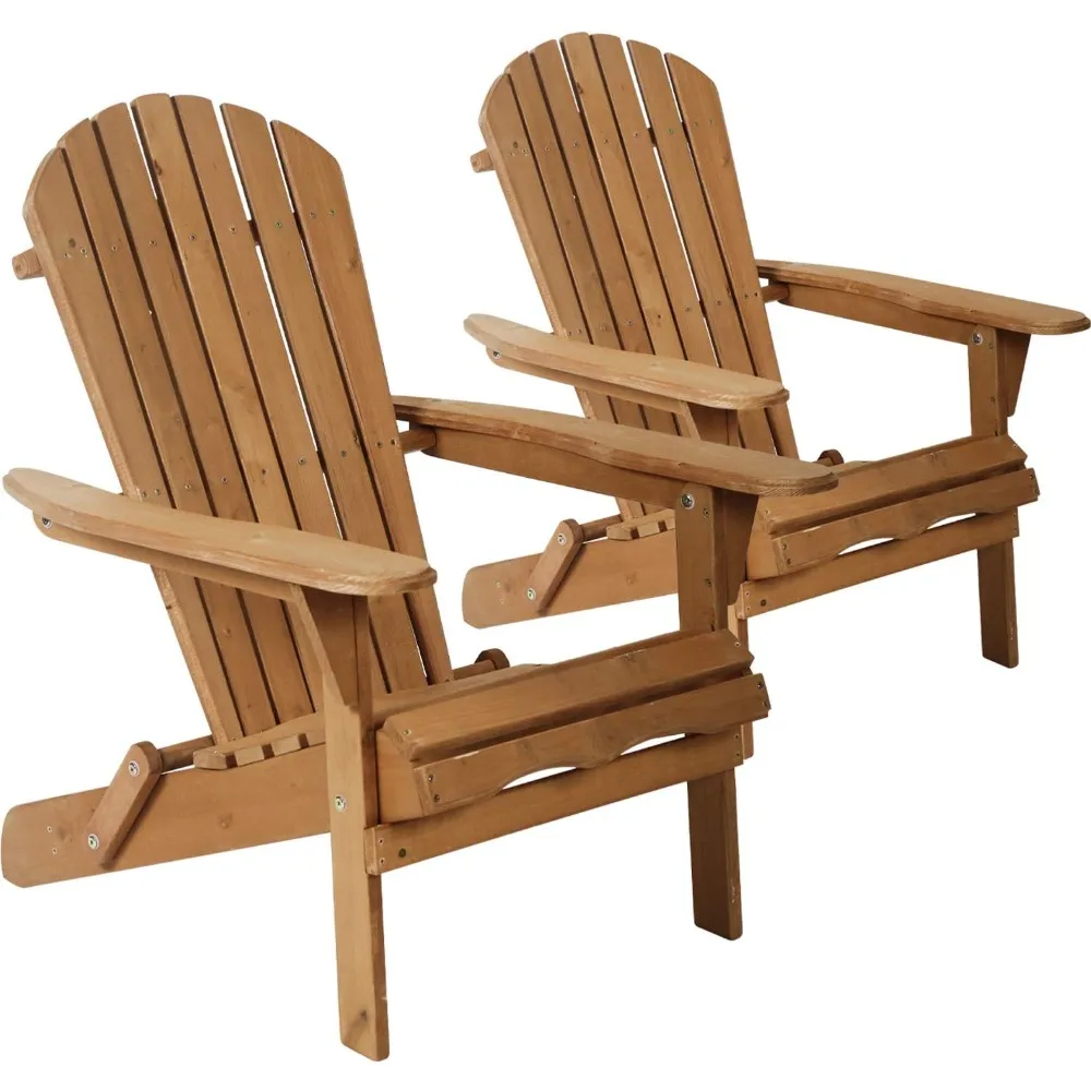 

Adirondack Chair Set of 2, Weather Resistant Patio Chairs with Pinewood Wooden Textured for Patio Lawn Garden Backyard Deck Poo