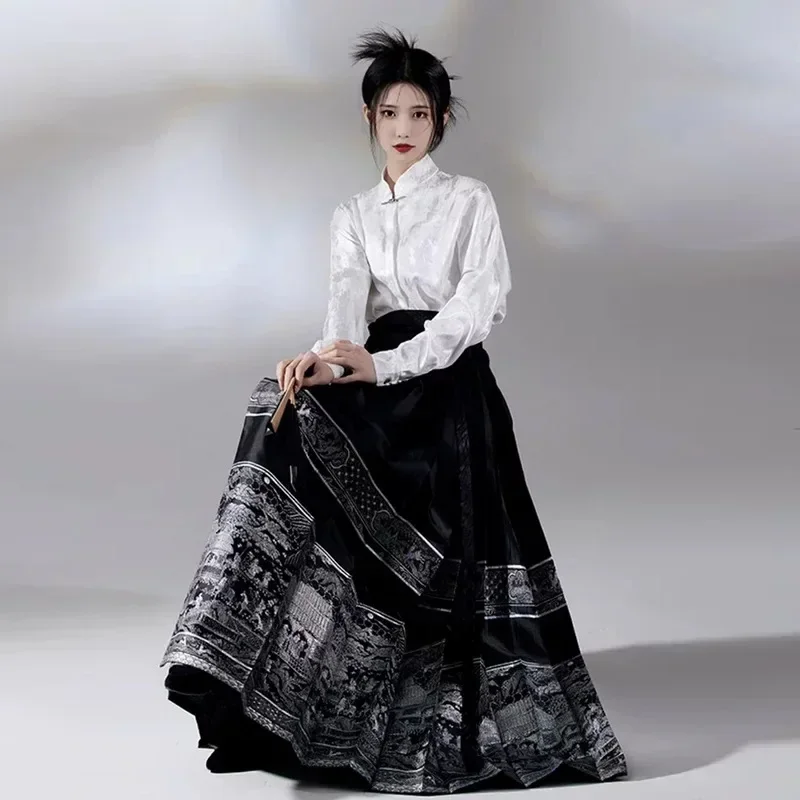 

Dress Skirt Dating Traditional Casual Chinese Style Fashionable Horse Faced Light Ming Dynasty Universal Comfy