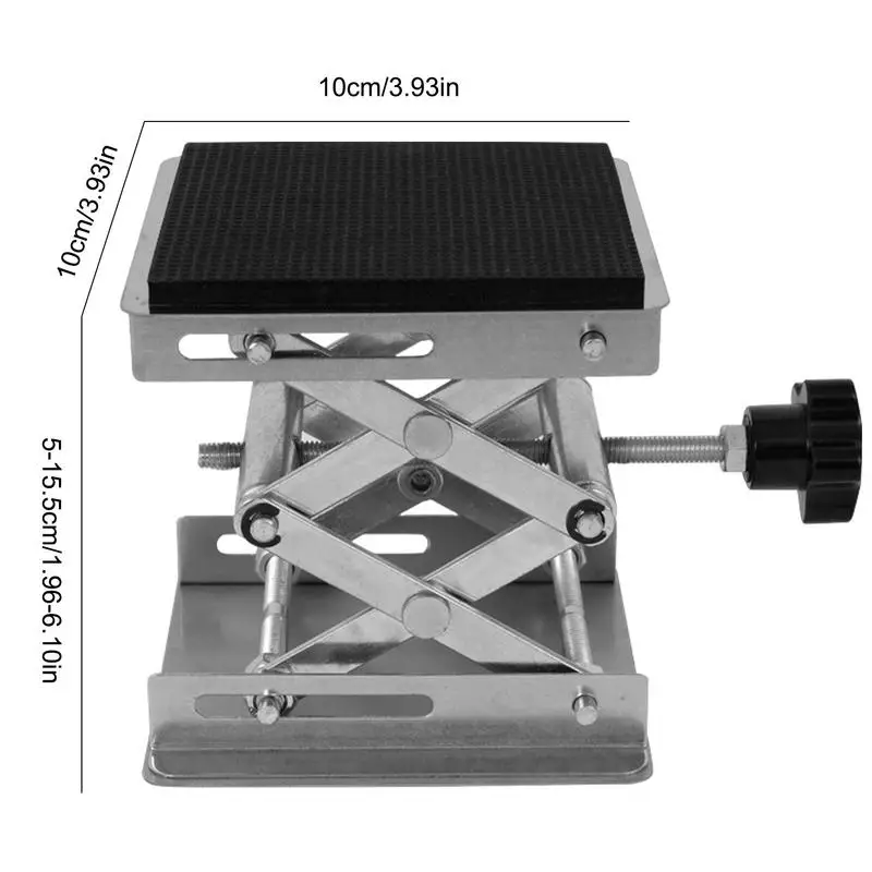 Gato de elevación de tijera, mesa de elevación Manual, soporte de elevación de laboratorio, soporte de laboratorio, altura de elevación expandible, soporte de amortiguador de 1,96-6,1 pulgadas