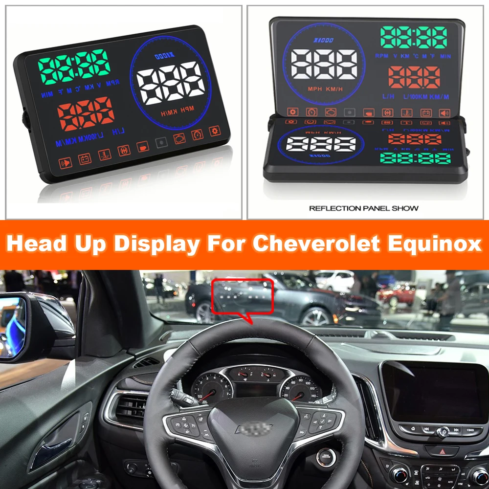 

For Cheverolet Equinox 2012-2020 Car HUD Head Up Display Auto Electronic Accessories OBD2 Windshield Driving Speed DIY Film