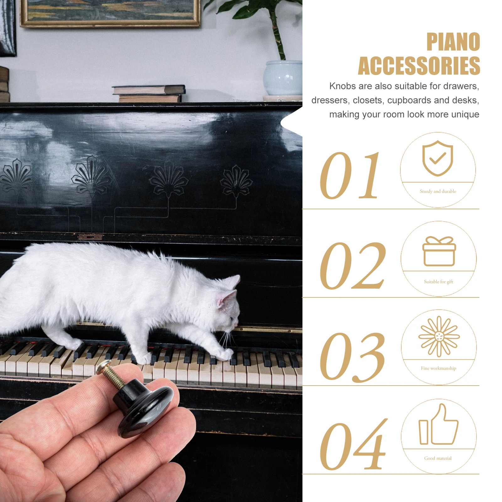 

3 Sets Piano Handle Accessories Handles Instrument Gadgets Grips Professional Supplies