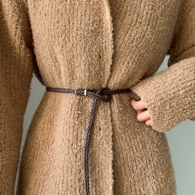 Thin waistband, women\'s retro decoration, dress, coat, waist seal, versatile, simple and high-end, jeans belt