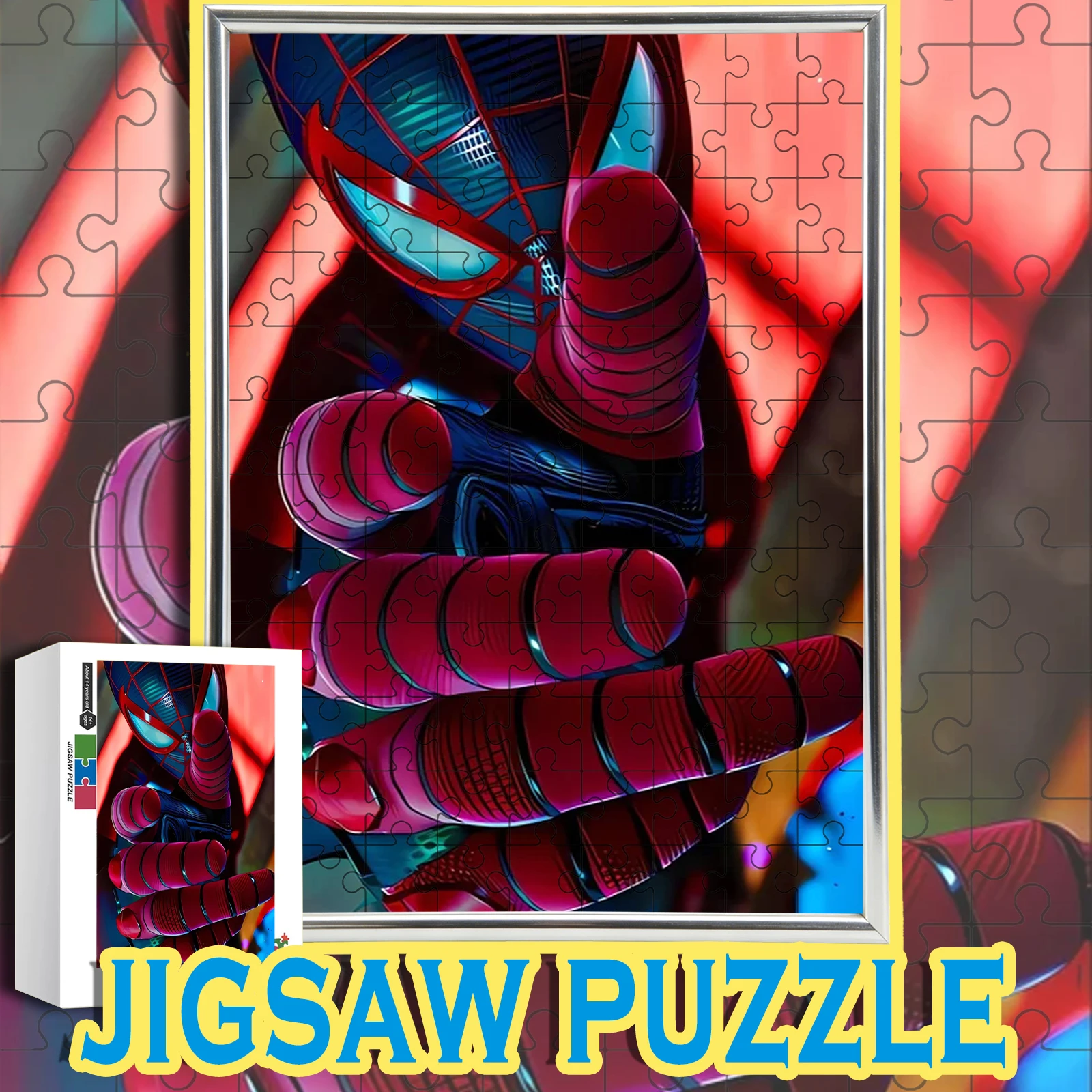 

Marvel Spider-Man theme Red and black color scheme jigsaw 108/200/300/500/1000pcs wooden floor game puzzle,cool home decoration