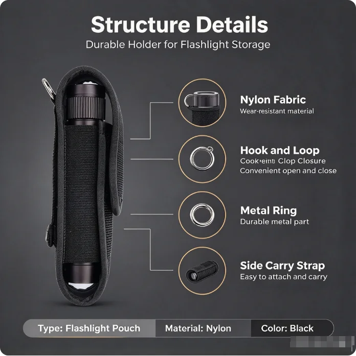 Tactical Flashlight Holster Belt Torch Bag Durable Hunting Lighting Accessory Survival Kits 360 Degree Holster Rotary Torch Case gallery 3