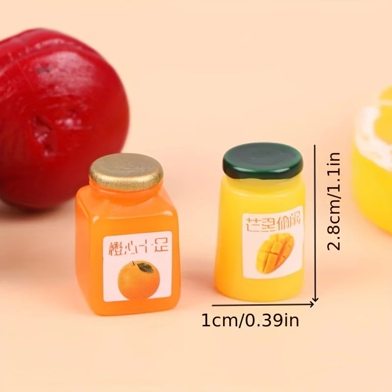 1:12 Miniature Drink Bottles Dollhouse Fruit Sauce Kitchen Food Model DIY Toy Doll House Accessories Play Tiny Food Toy
