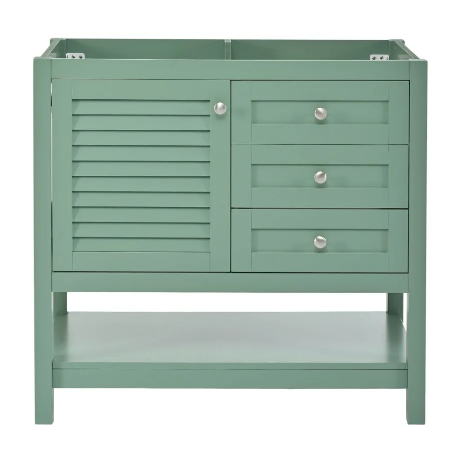 

36'' Bathroom Vanity without Sink Free Standing Vanity Set with 2 Drawers Soft Closing Doors Bathroom Storage Cabinet with Soli