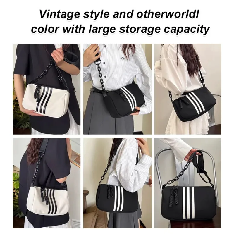 Women\'s Daily Commuter Waterproof Satchel Oxford Cloth Striped Shoulder body Bag