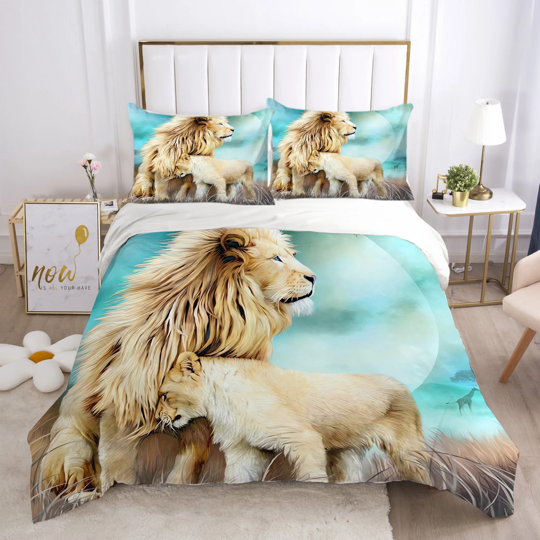 3D Duvet Cover Animal Comforter Cover Set Lion Bedding Set Home Quilt Cover