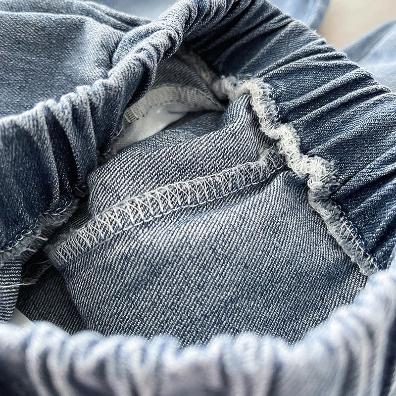 2-teiliges Kleidungsset für Jungen, künstlich zweiteiliger, kariertes Polo-Sweatshirt mit Cartoon-Hund-Aufdruck + Jeanshose mit elastischem Bund, Frühling – Detail 17