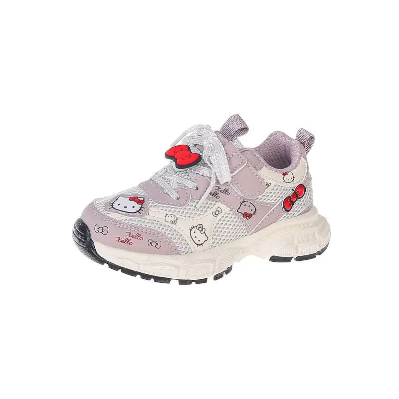 فتاة مرحبا كيتي Kawaii أحذية خفيفة أنيقة طالب الربيع والخريف مواسم الكرتون أنيمي الطفل عدم الانزلاق أحذية رياضية نمط جديد