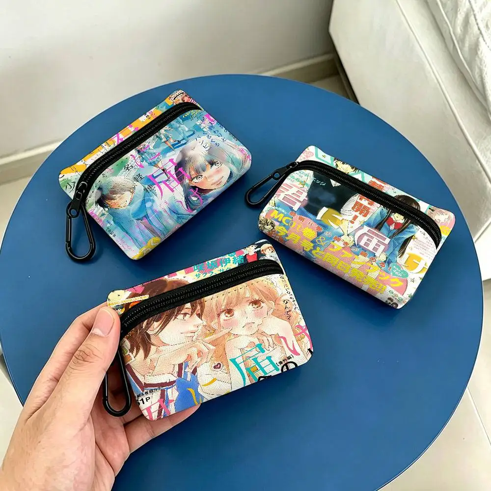 K-Kimi Ni Todoke Portable Oxford Cloth Coin Purse Alloy Carabiner Hook Small Zipper Pouch For Backpack Belt Daily